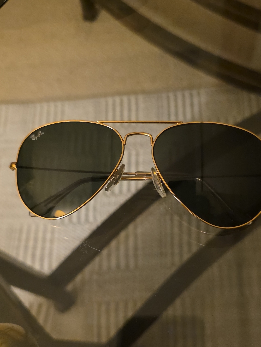 Ray-Ban Aviator Sunglasses - Gold Frame with Dark Green Lenses